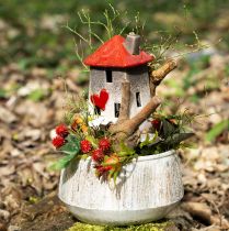 Artikel Liebevolle Keramik-Hauswindlichter im 2er-Set – Herzdesign, Rot & Natur, 17.5 cm – Romantische Deko für Zuhause