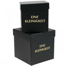 Artikel Geschenkbox „Eine Kleinigkeit“ Eckig Schwarz 14/12cm 2er-Set
