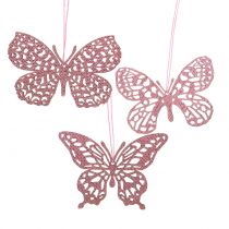 Artikel Dekohänger Schmetterling Pink Glitter 8cm 12St