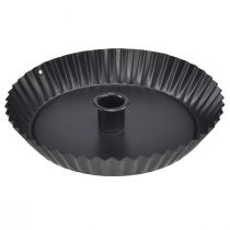 Artikel Origineller Kerzenhalter aus Metall in Kuchenform – Schwarz, Ø 18 cm – Stilvolle Tischdeko – 4St