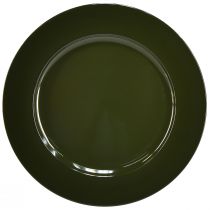 Eleganter dunkelgrüner Plastikteller – 28 cm – Ideal für stilvolle Tischarrangements und Dekoration