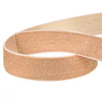 Artikel Samtband Glitter Rosa Gold Dekoband Samt 20mm 10m