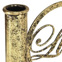 Artikel Stabkerzenhalter Metall Liebe Antik Optik Gold 13×5×10,5cm