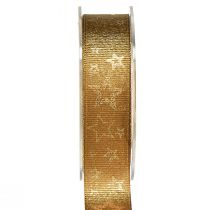 Artikel Weihnachtsband Gold Schmuckband mit Sternen B25mm L15m