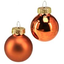 Artikel Weihnachtskugeln Orange Mini Glaskugeln Ø2,5cm 22St