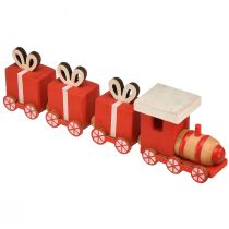 Artikel Holzzug mit Geschenkboxen, Rot-Weiß, 2er Set, 18x3x4,5 cm - Weihnachtsdekoration