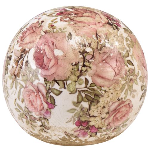 Artikel Keramik Kugel mit Rosen Motiv Keramik Deko Steingut 12cm