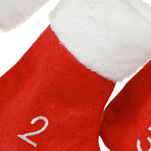 Artikel Adventskalender zum Befüllen Stiefel Filz Rot Weiß 155cm