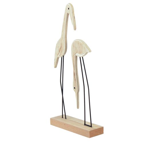 Artikel Aufsteller Holz Figur Kranich Paar Natur 27,5×13cm 2 St