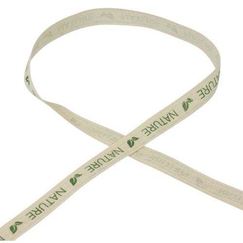 Artikel Geschenkband Dekoband Baumwolle Creme Nature 15mm 20m