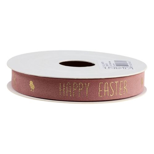 Artikel Samtband Band Happy Easter Dekoband Rosa 15mm 5m