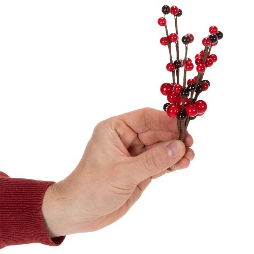 Artikel Künstlicher Deko-Zweig mit roten Beeren 15 cm Set 6 Stück