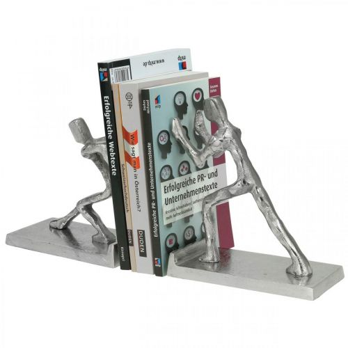 Floristik24 Buchstütze Figur Bücherhalter Metall H15/18cm 2er-Set