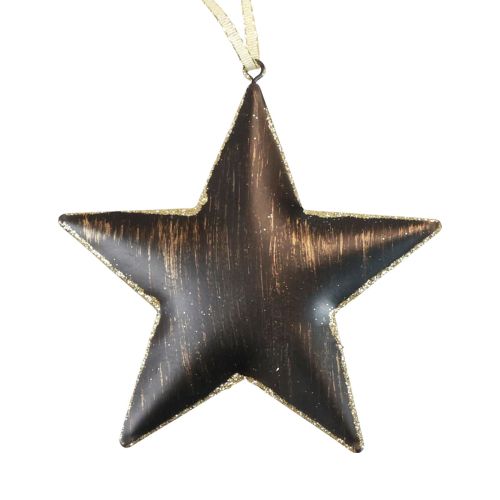 Artikel Christbaumschmuck Deko Stern Metall Schwarz Gold Ø15cm 3 St