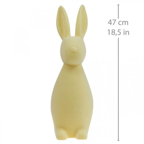 Artikel Deko Hase Deko-Osterhase Beflockt Gelb H47cm