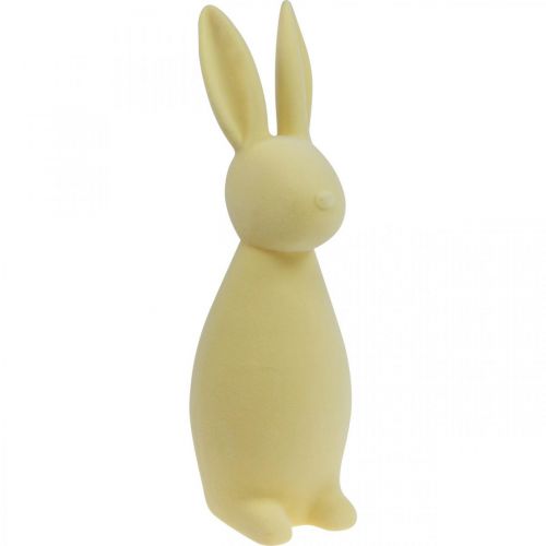 Floristik24 Deko Hase Deko-Osterhase Beflockt Gelb H47cm