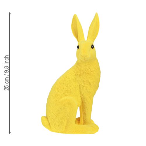 Artikel Deko Hase sitzend Osterhase beflockt Gelb 12×9×25cm