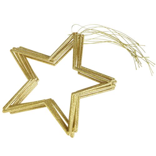 Artikel Deko Sterne Gold mit Glitter Baumschmuck Sterne 18cm 8 St