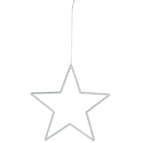 Artikel Deko Sterne Silber Christbaumschmuck mit Glitter 18cm 8 St