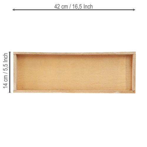 Artikel Deko Tablett länglich Holztablett Natur 42×14×3cm 3St