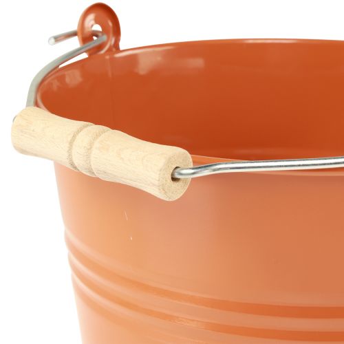 Artikel Deko Eimer Metall Übertopf Orangebraun Ø22cm H21,5cm 6L