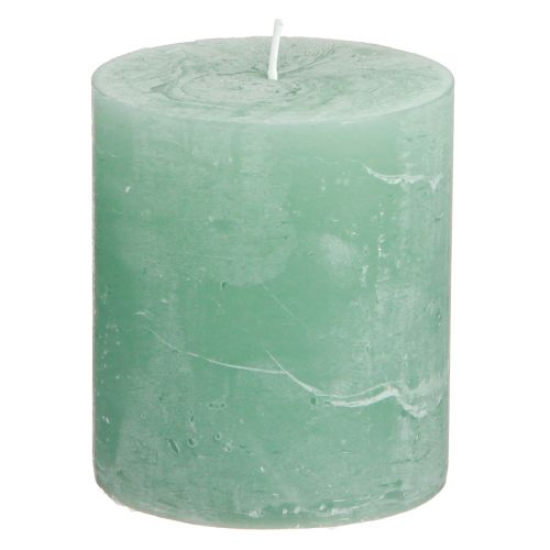 Durchgefärbte Kerzen Grün Jade Stumpenkerzen 70×80mm 4 St