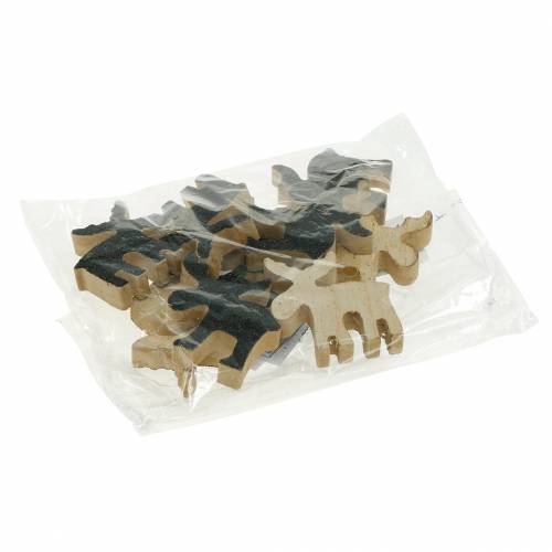 Artikel Weihnachtliche Streudeko Elch Holz Schwarz Glitzer 5×5,5cm 12 St