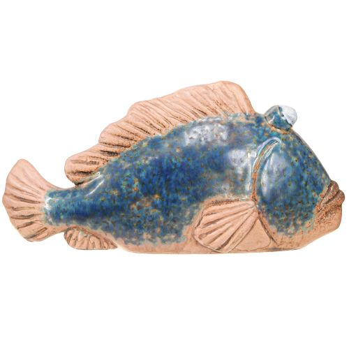 Artikel Fisch Deko Keramik Blau Natur Sommerdeko 22×7×11cm