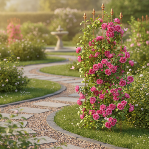 Artikel Rankgitter Herzmotiv Rankhilfe romantischer Stil für Gartenwege oder Terrassen 101cm