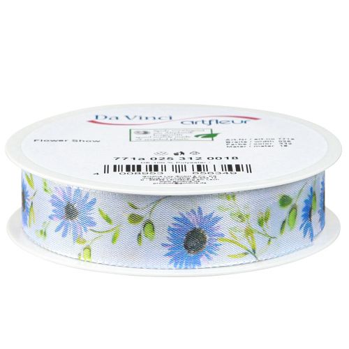 Artikel Geschenkband Band Kornblumen Seidenband Blau 25mm 18m