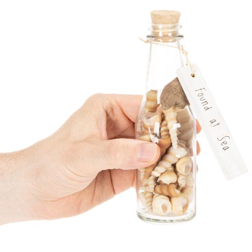 Artikel Glasflaschen-Set mit Muschelfüllung und Anhänger, 17 cm, 2 Stück