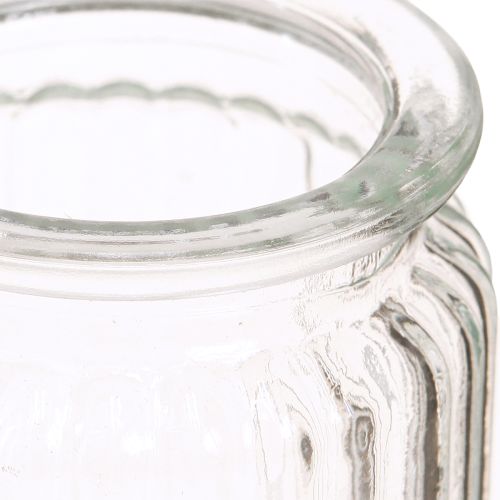 Artikel Glasvase Klar Geriffeltes Glas Deko Vase Ø8cm H9cm 6 St