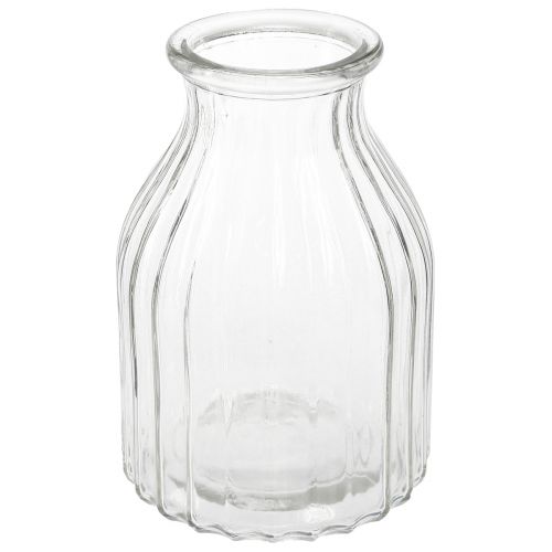 Floristik24 Glasvase Vase Rillen Dekoglas Klar Ø12cm H18cm 2St