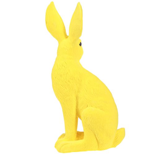 Artikel Hase Gelb Sitzender Osterhase Deko beflockt 16×13×35cm