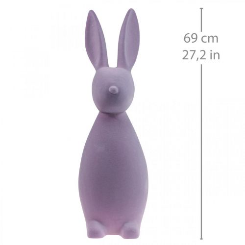 Artikel Deko Hase Deko-Osterhase Beflockt Flieder Lila H69cm