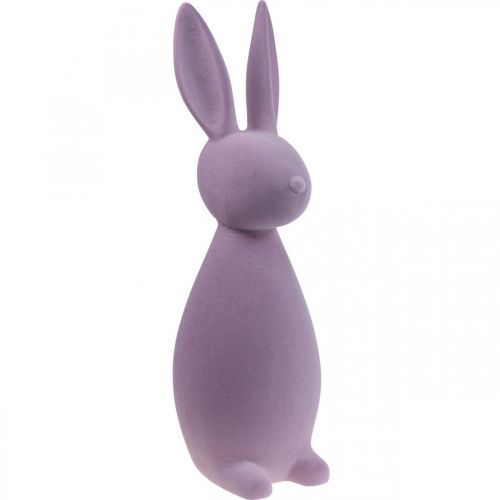 Floristik24 Deko Hase Deko-Osterhase Beflockt Flieder Lila H69cm