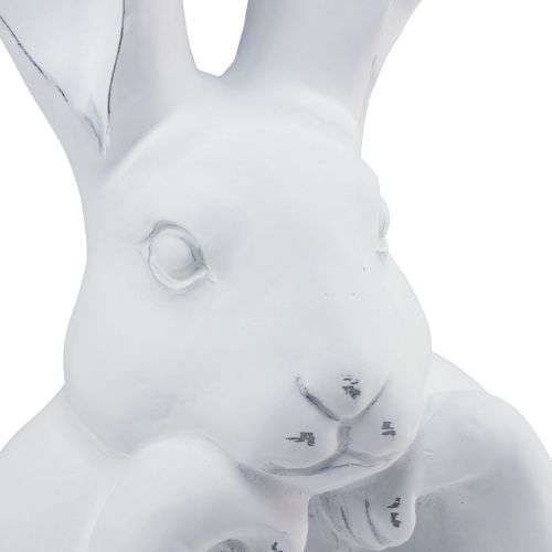 Deko Hase Keramik Weiß, Hasenbüste Osterdeko H17cm 3St-03353