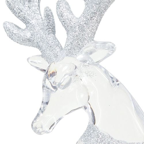 Artikel Hirsch Deko Klar Silber Weihnachtsschmuck 19x21cm 2St