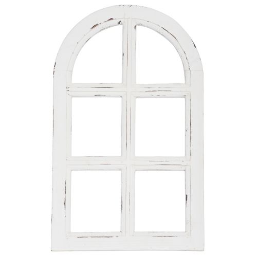 Holzdeko Shabby Chic Deko Fenster Rahmen Holz Weiß 29,5×48cm