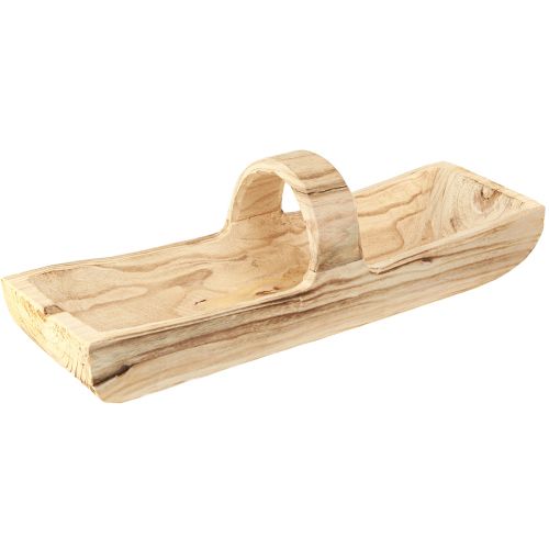 Holzkorb Korb mit Henkel Paulownia Holz 56×16cm H16cm