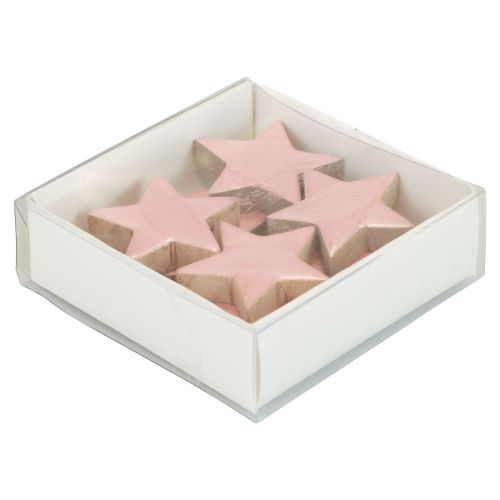 Artikel Holzsterne Deko Sterne Weihnachtsdeko Rosa Glanz Ø5cm 8 St