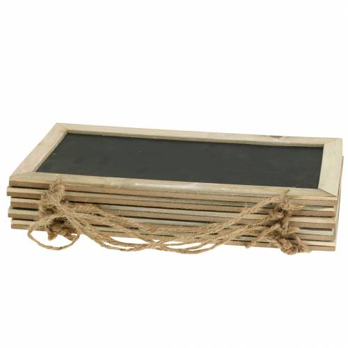 Artikel Schiefertafel mit Holzrand zum Hängen Natur 30x15cm 5St