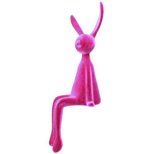 Artikel Kantenhocker Hase beflockt Sitzender Osterhase Pink 56cm