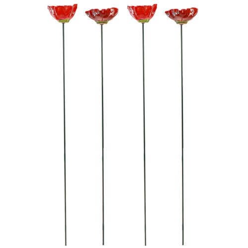 Artikel Keramik Deko Mohnblume Gartenstecker Mohn Rot Ø8cm 4 St