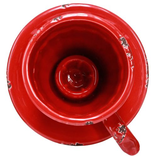 Artikel Keramik Kerzenhalter Rot Tasse Für Stabkerzen 13×11×8cm 3 St