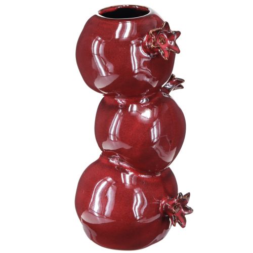 Keramik Vase Granatapfel Blumenvase Dunkelrot H23,5cm