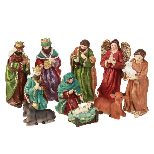 Krippenfiguren Set Handbemalt Polyresin 5,5-12cm 10St