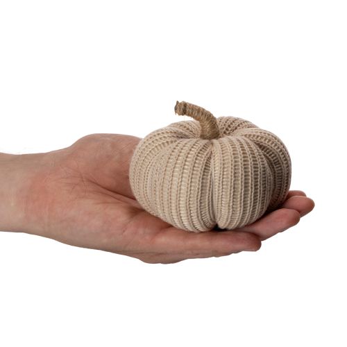 Artikel Deko-Set gestrickte Kürbisse Baumwolle 10 cm Braun Beige Grün 6 Stück