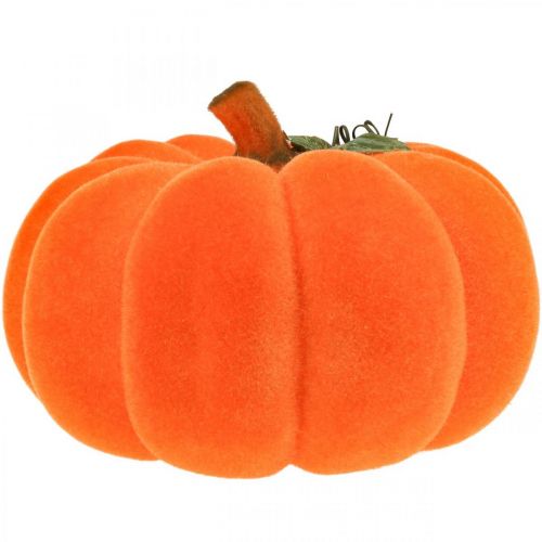 Artikel Kürbis Deko Orange groß Beflockte Herbstdeko Ø30cm