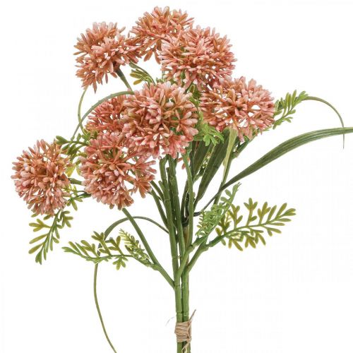 Floristik24 Kunstblumen Rosa Allium Deko Zierlauch 34cm 3St im Bund